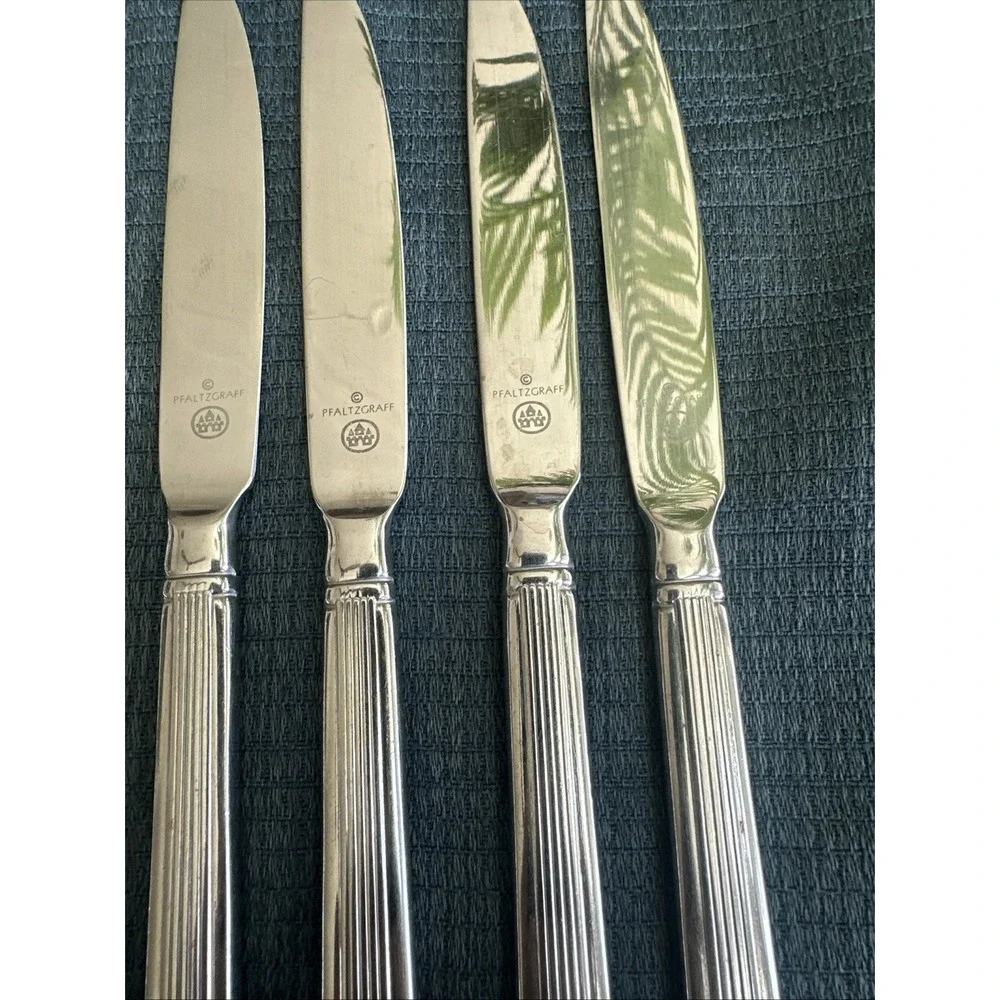 Pfaltzgraff Mackenzie Stainless Steel Flatware Dinner Knife Set Of 6‎ RARE